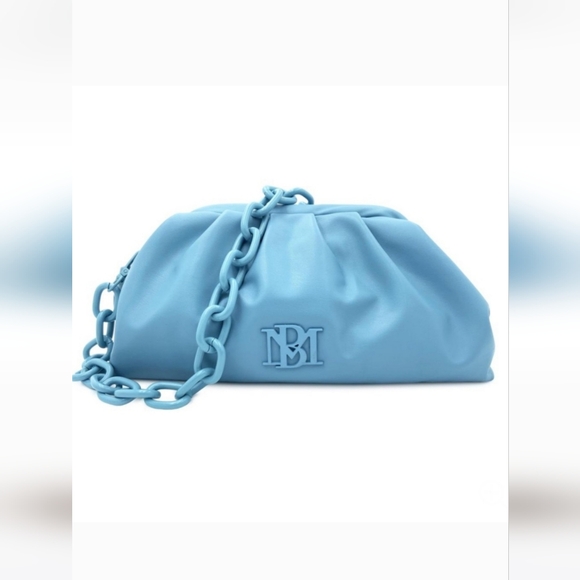 BADGLEY MISCHKA Blue Wrapped Frame Cluth Bag - Picture 2 of 6